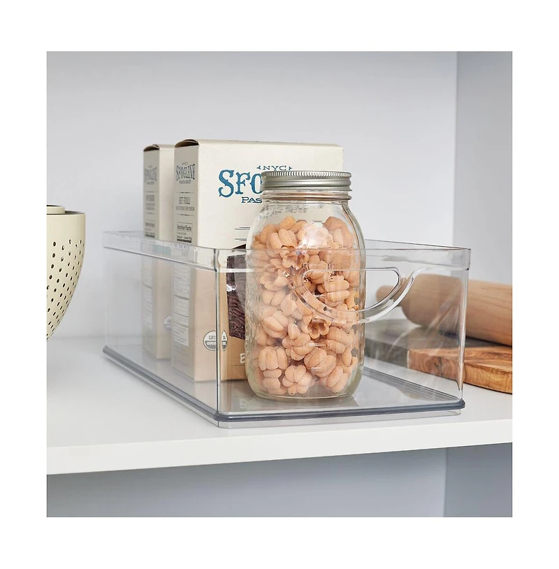 iDesign Plastic Kitchen Cabinet Storage Bins - Set of 2 - Clear