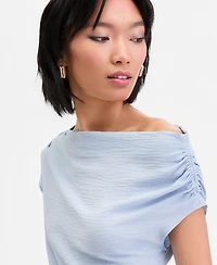 I.n.c. International Concepts Women's Short Sleeve Asymmetric Blouse, Macy's Exclusive