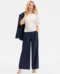 I.n.c. International Concepts Women's Ruched-Waist Short-Sleeve T-Shirt, Macy's Exclusive