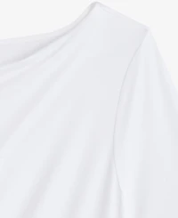 I.n.c. International Concepts Women's Short-Sleeve Asymmetrical-Hem Ruched Layering Top, Macy's Exclusive