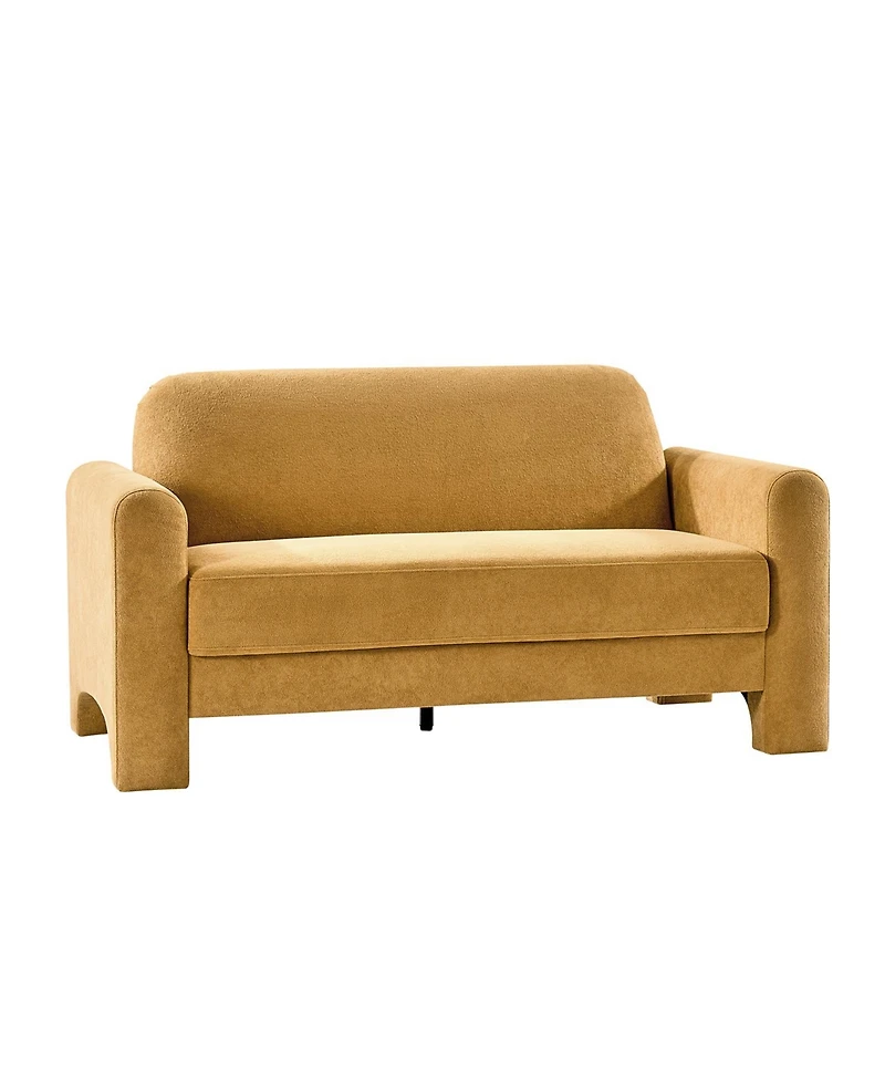 Hulala Home Shelbi 59.5" Modern Curved Chenille Loveseat Sofa