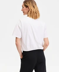 I.n.c. International Concepts Women's Cotton Bubble-Hem T-Shirt, Macy's Exclusive