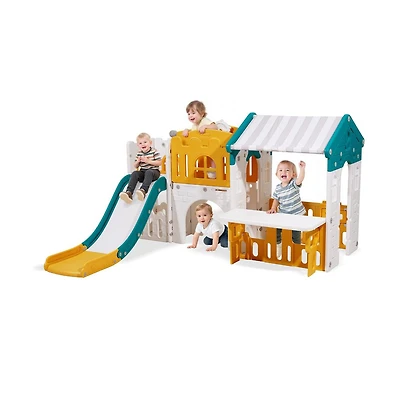 Slickblue Hdpe Playset for Toddlers with Slide, Basketball & Telescope