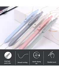 Htutwoo 5Pcs Gel Pens, 0.5mm Black Ink Pens with Smooth Writing