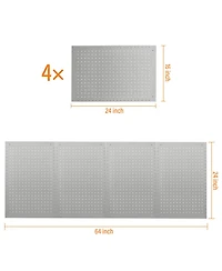 Lugo 24"x16" Pegboard Wall Organizer 128 Pc Kit, Gray