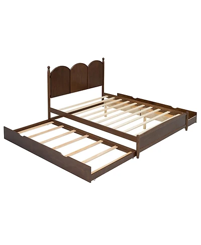 Boyel Living Queen Size Platform Bed with 2 Big Drawers and Twin Xl Size Trundle