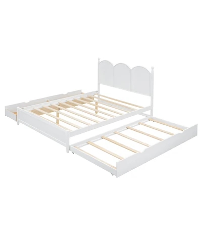 Boyel Living Queen Platform Bed with 2 Big Drawers and Twin Xl Trundle