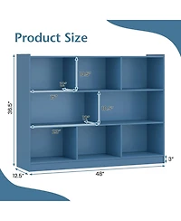 Slickblue Contemporary 3-Tier Open Cube Bookcase with 8 Compartments
