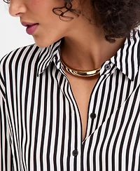 I.n.c. International Concepts Women's Printed Gathered-Hem Shirt, Macy's Exclusive