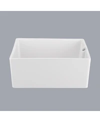flynama 23.6x18inch White Ceramic Kitchen Sink Single Bowl High Temperature Firing Durable