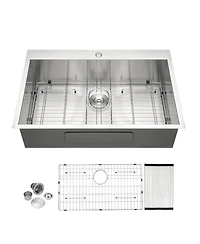 33x22x9inch Stainless Steel Kitchen Sink Drop In Single Bowl 16 Gauge Topmount