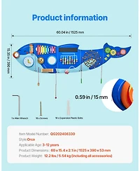 Sugift Orca Busy Board with 12 Montessori Sensory Activities