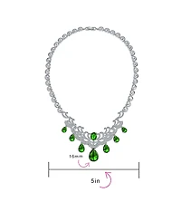 Bling Jewelry Estate Art Deco Style Cz Cubic Zirconia Dangling Teardrops Statement Collar Necklace
