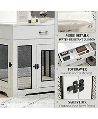 Aostirmotor Dog Crate with 2 Doors in Cream White