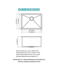 flynama huluwat 24x18x12 Inch Undermount Gunmetal Black Laundry Utility Sink 16 Gauge T304 Stainless Steel Deep Single Bowl