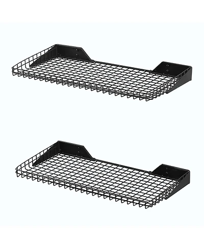 Lugo Garage Wall Shelves 24"x12", Black, 2 Pack