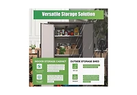 Aecojoy Tall Resin Outdoor Storage Cabinet Waterproof with Adjustable Shelves, Vertical Plastic Storage Shed
