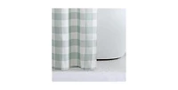 Slickblue Green White Plaid Cotton Shower Curtain, 72-Inch