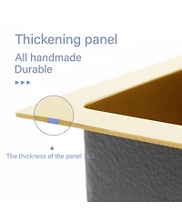 flynama 30x21x10inch Gold Farmhouse Kitchen Sink Stainless Steel Apron Front 16 Gauge