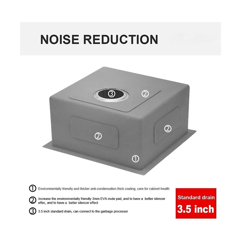 flynama 23x18x9inch Undermount Kitchen Sink Single Bowl Stainless Steel 16 Gauge Deep Basin