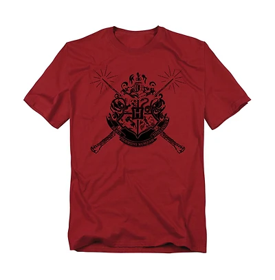 Harry Potter Men's Hogwarts Crest With Wands T Shirt