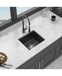 flynama 17.71x15.74x9 Inch Granite Composite Quartz Undermount Kitchen Sink