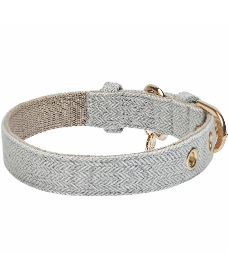 Blueberry Pet Textured Tweed Dog Collar With Detachable Bowtie Accessory