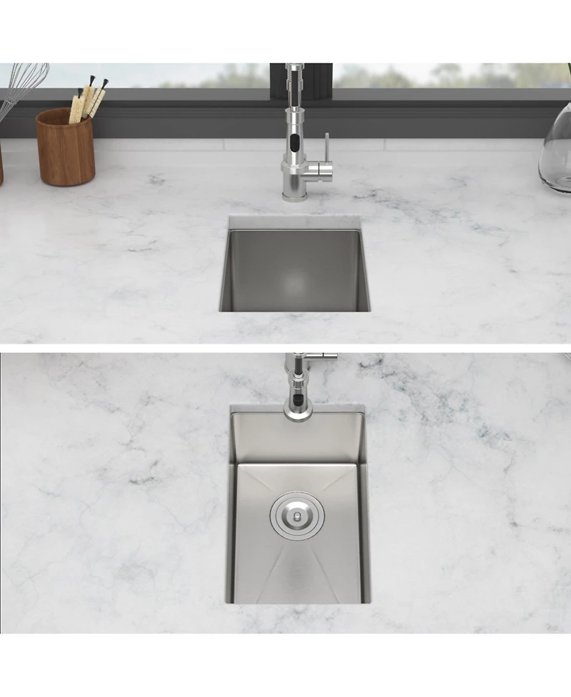 flynama 12x18x8 Inch Undermount Stainless Steel Kitchen Sink 16 Gauge T304 Single Bowl With Dish Grid Drain Assembly Drying Rack