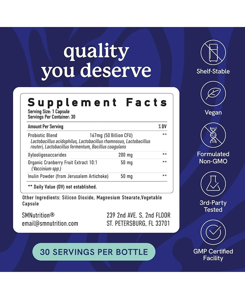SMNutrition Vaginal Probiotic Capsules, 30ct