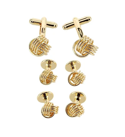 Trafalgar Men's Kenneth Knot Formal Set (2 Cuffs + 4 Studs)