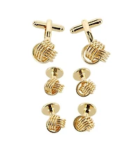 Trafalgar Men's Kenneth Knot Formal Set (2 Cuffs + 4 Studs)