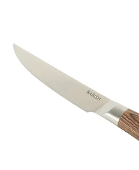 Babish 4-Piece 1.4116 German Stainless Steel Steak Knife Set with Dark Pakka Wood Handles Full-Tang Knives for Dining & Everyday Table Use
