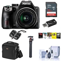 Pentax Kf Dslr Camera with Da L 18-55mm f/3.5-5.6 Al Wr Lens, Bundle with Alpine 160 Shoulder Bag, 32GB Memory Card, Mt-11 Tripod, Pc Software Kit