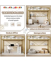 gaomon Easy Assembly Twin Size Loft Bed Heavy Duty Metal Loft Bed Frame Space Saving, for Living Room, Guest Room