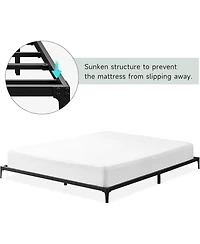 gaomon Easy Assembly 6 Inch Queen Size Bed Frame Low Profile Metal Platform Bedframe Space Saving, for Living Room, Guest Room