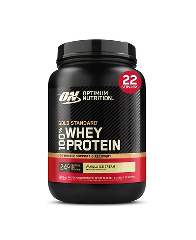 Optimum Nutrition Gold Standard 100% Whey Protein Vanilla Ice Cream Protein Powder Drink Mix 24.05 oz