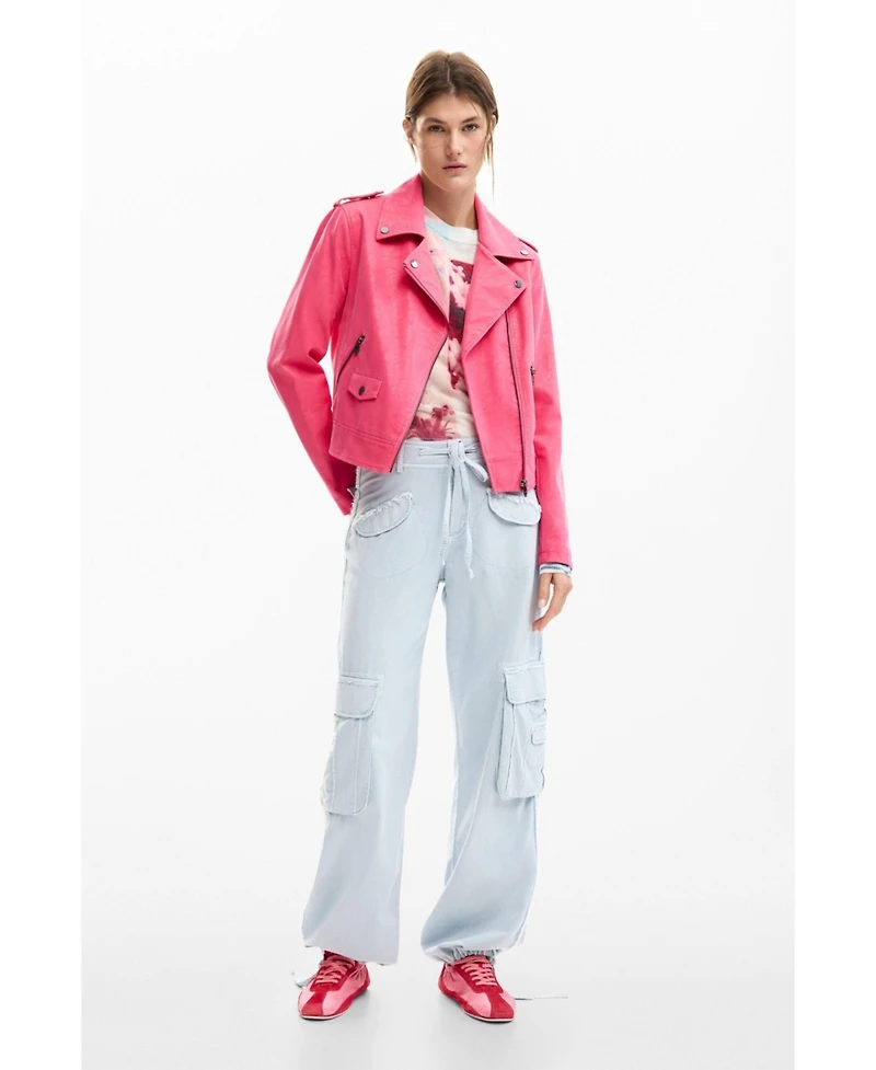 Desigual Women's Biker jacket with leather effect