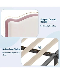 gaomon Easy Assembly Twin Size Upholstered Bed Frame Space Saving, for Living Room, Guest Room