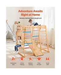 Slickblue 9-in-1 Toddler Indoor Jungle Gym with Climbing and Play Features