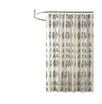 Slickblue 72x72 Cotton Polly Shower Curtain with Black and White Dot Design