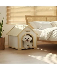 Aostirmotor Cat House Indoor Shelter for Small Cats & Dogs in Light Yellow