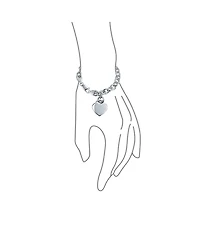 Bling Jewelry Substantial Solid Heart Shape Tag Charm Bracelet .925 Sterling Silver Made in Italy 7.5, 8 Inch