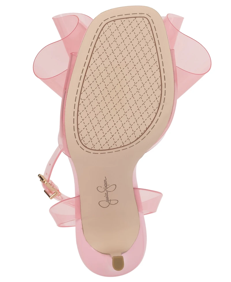 Jessica Simpson Women's Olivine Vinyl Bow Stiletto Dress Sandals