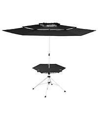 Zenithen Outdoor Folding Transportable Canopy Table With Cup Holders