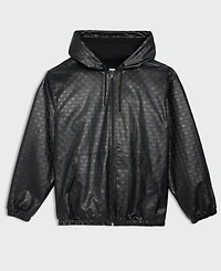 Mode of One Men's Pleather Full-Zip Hoodie, Macy's Exclusive