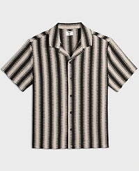 Mode of One Men's Relaxed-Fit Crochet Knit Short-Sleeve Camp Shirt, Macy's Exclusive