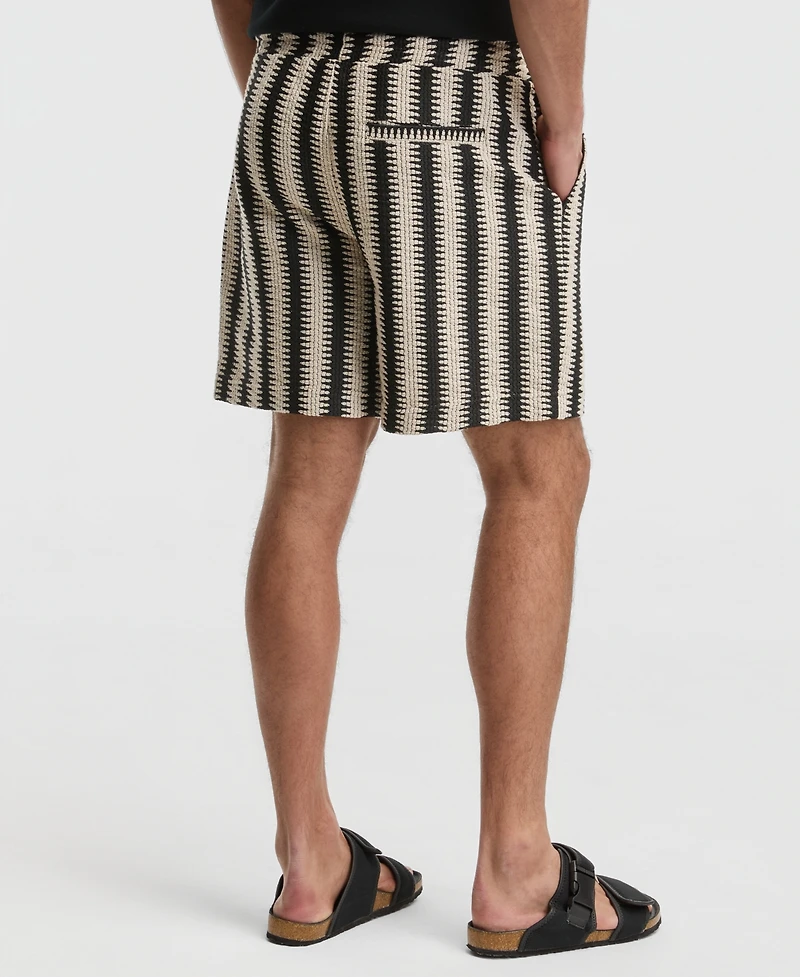 Mode of One Men's Relaxed-Fit Crochet Knit Shorts, Macy's Exclusive