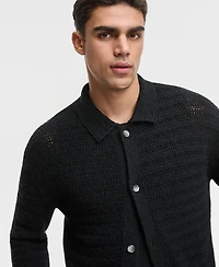 Mode of One Men's Relaxed-Fit Elio Long-Sleeve Polo Sweater, Macy's Exclusive