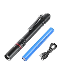 Mecale Rechargeable Led Pen Light, 5.9", 300 Lumens, 3 Light Modes, Adjustable Focus, IP44 Waterproof