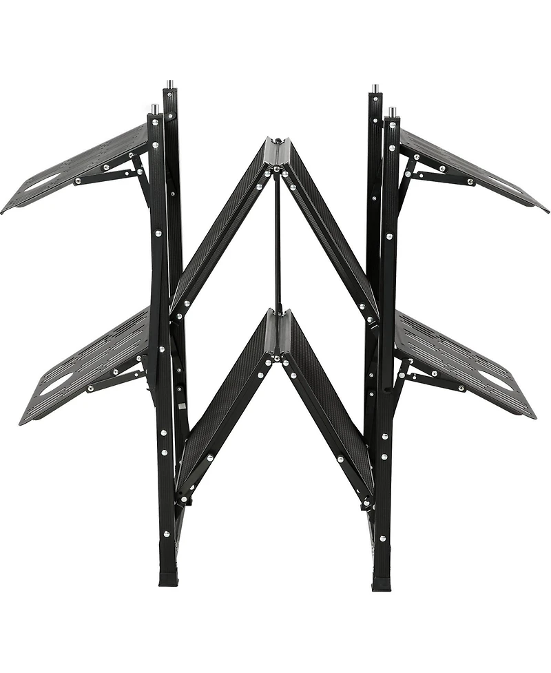 Mecale Camping Kitchen Table Cook Station, One-Piece Folding Portable Aluminum Table with Carrying Bag, 4 Side Tables and 2 Shelves